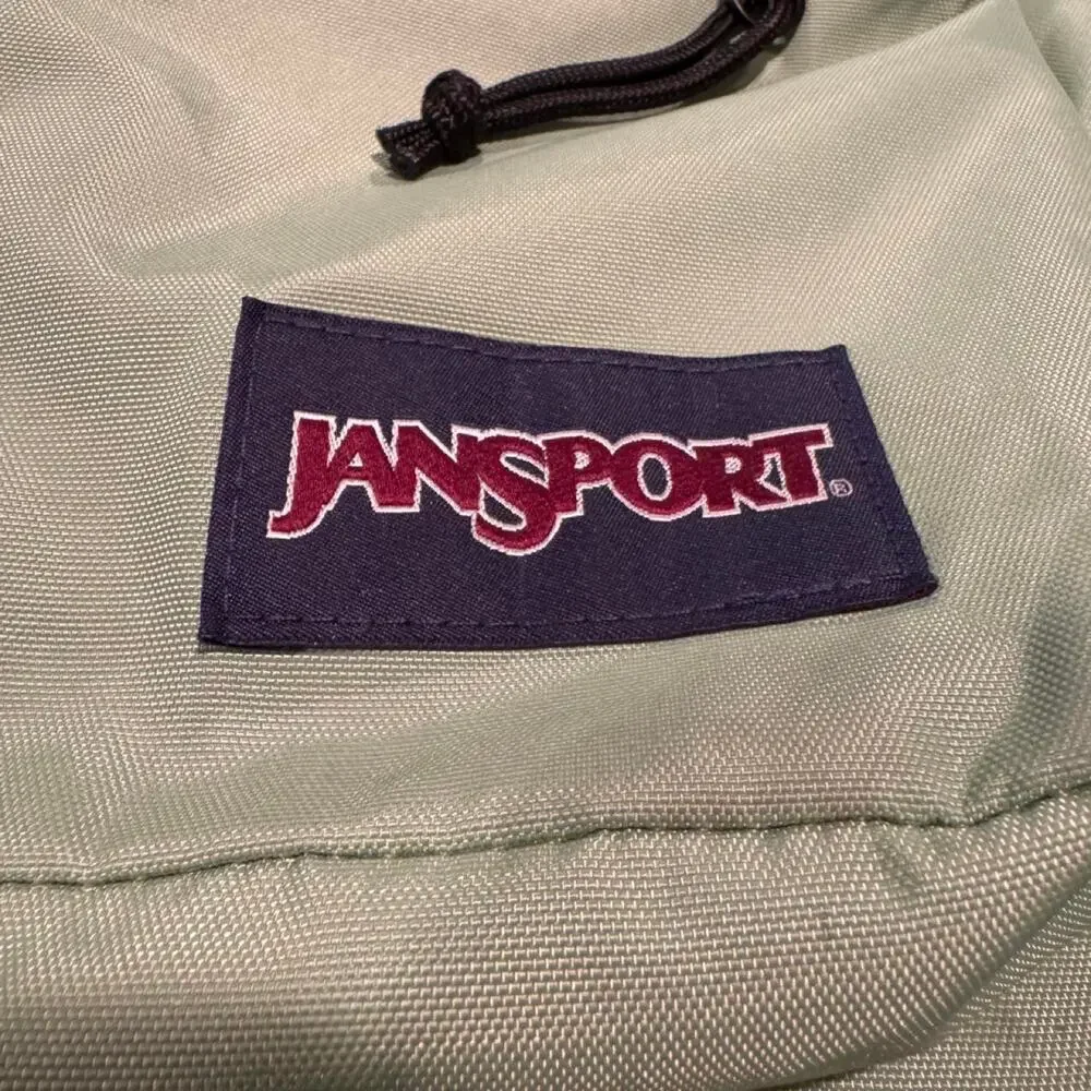 JanSport Light Green Backpack Multi Pocket School Travel Bag